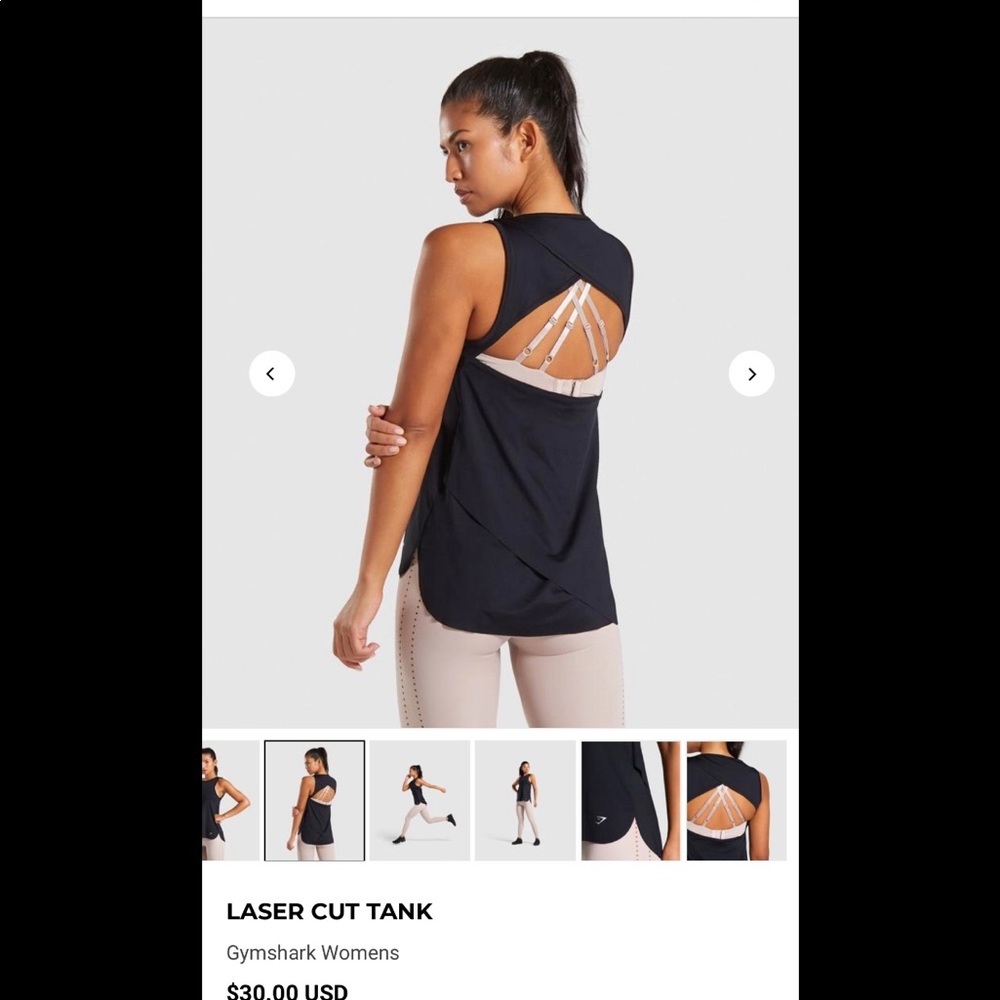 Gymshark - Laser Tank Top - Large - Black